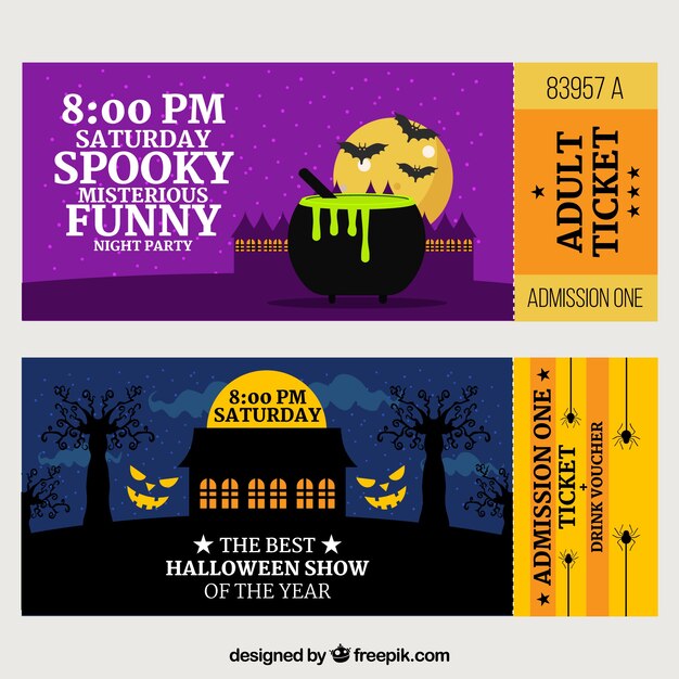 Halloween tickets with creepy style