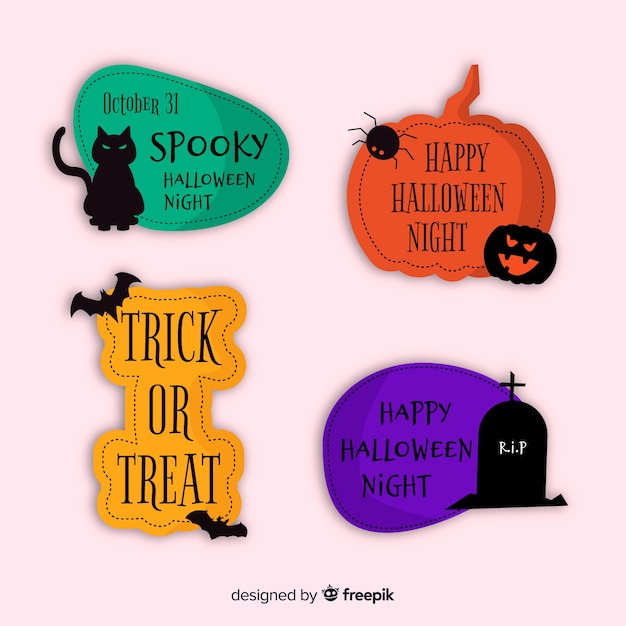 Halloween traditional quotes for label and badge collection