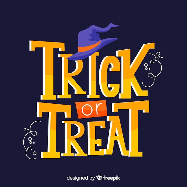 Free vector halloween trick or treat lettering