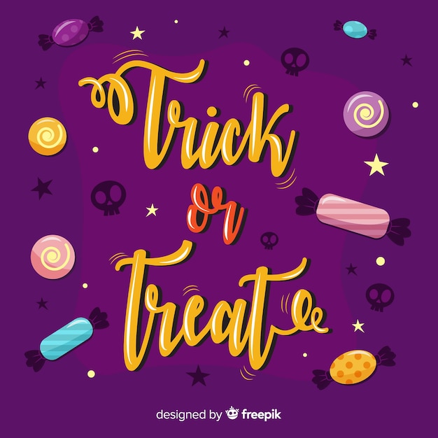 Free Vector halloween trick or treat lettering