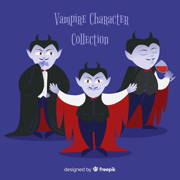 Free Vector halloween vampire collection