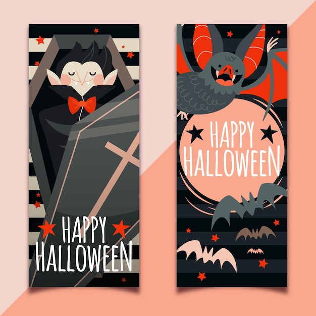 Free Vector halloween vertical banners