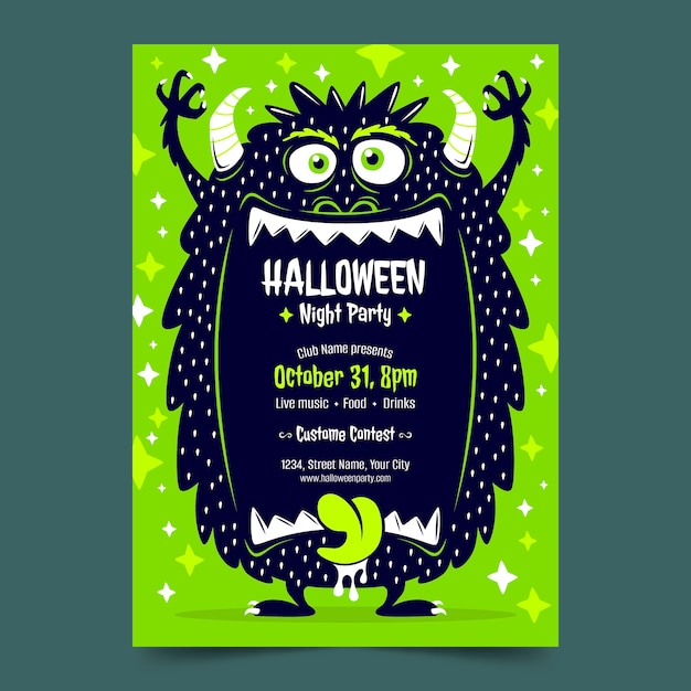 Halloween vertical poster template