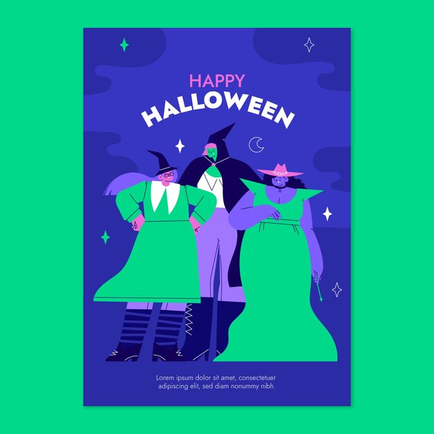 Halloween vertical poster template