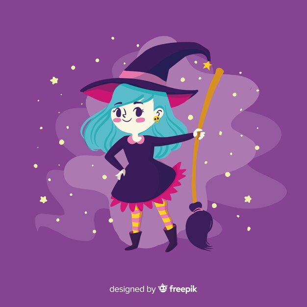 Halloween witch background