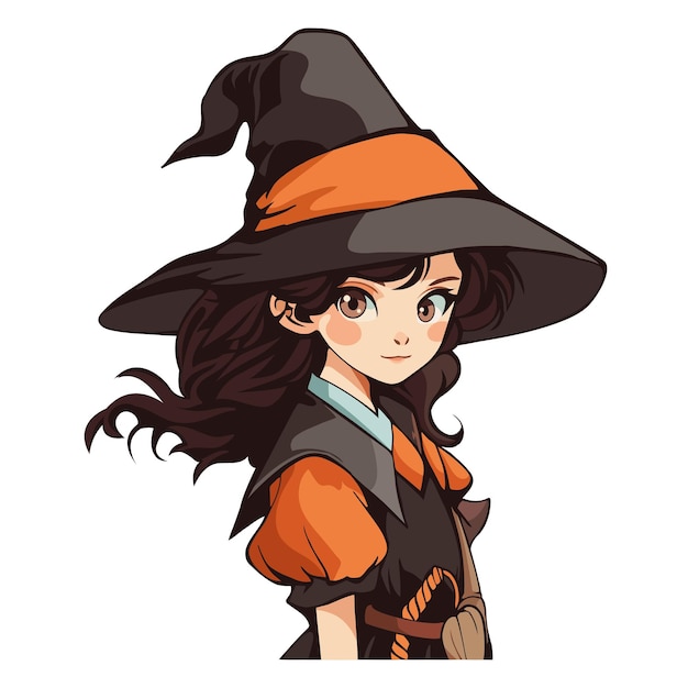 Free vector halloween witch character isolated design