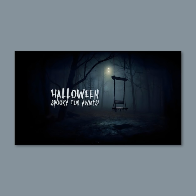 Free Vector halloween youtube banner template design