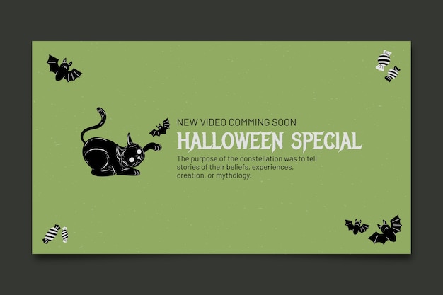 Free vector halloween youtube banner template design