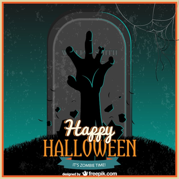 Free Vector halloween zombie grave 