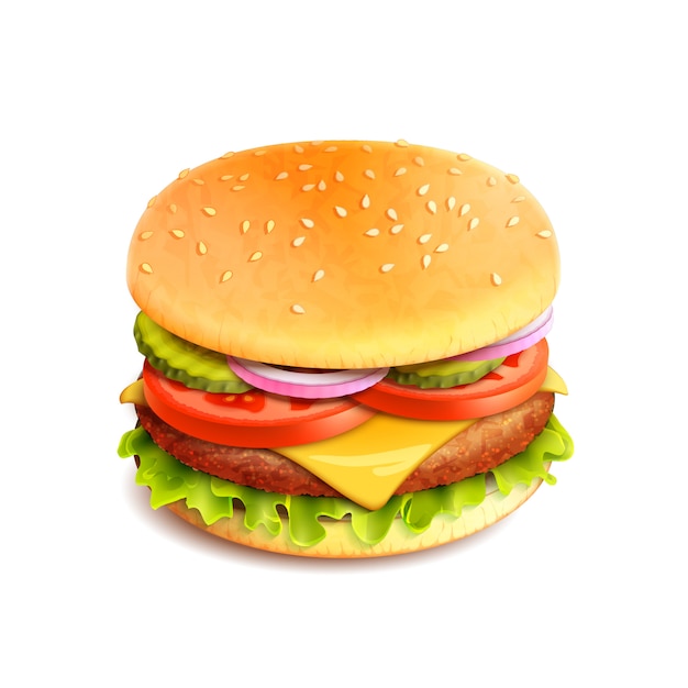 Hamburger Realistic Isolated