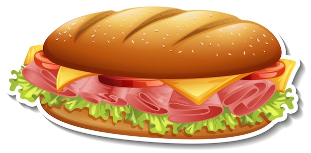 Free vector hamburger sticker on white background