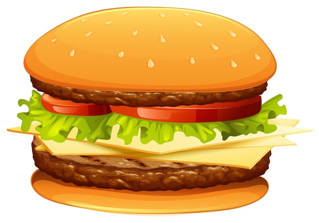 Free Vector hamburger with meat and cheese