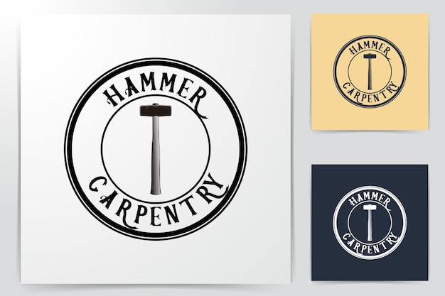 Hammer logo Ideas. Inspiration logo design. Template Vector Illustration. Isolated On White Background