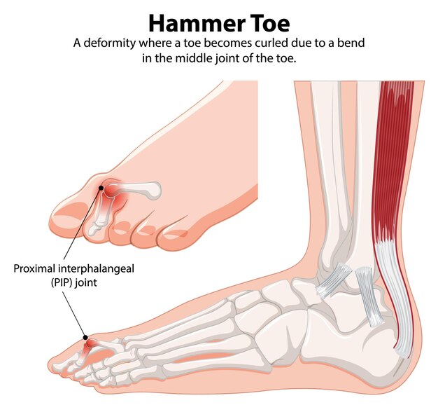 Free Vector hammer toe medical illustration