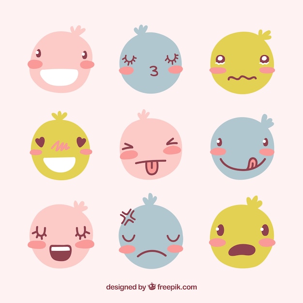 Free vector han drawn smiley collection