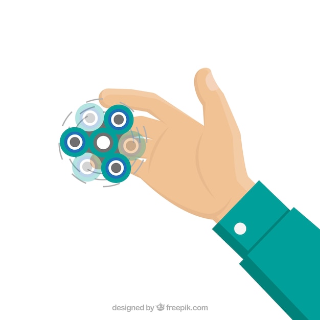 Hand background with spinner spinning