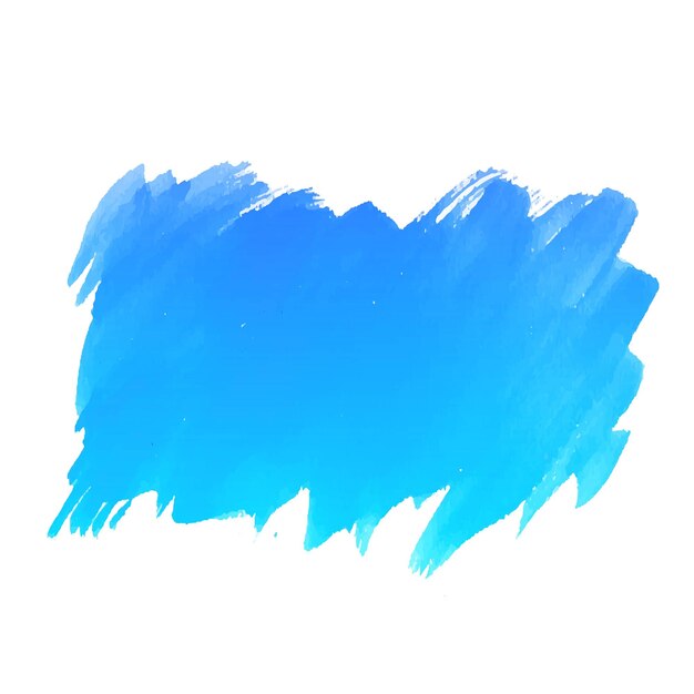 Hand draw blue brush stroke watercolor design