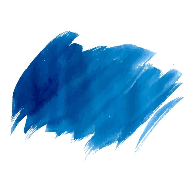 Hand draw blue brush stroke watercolor design