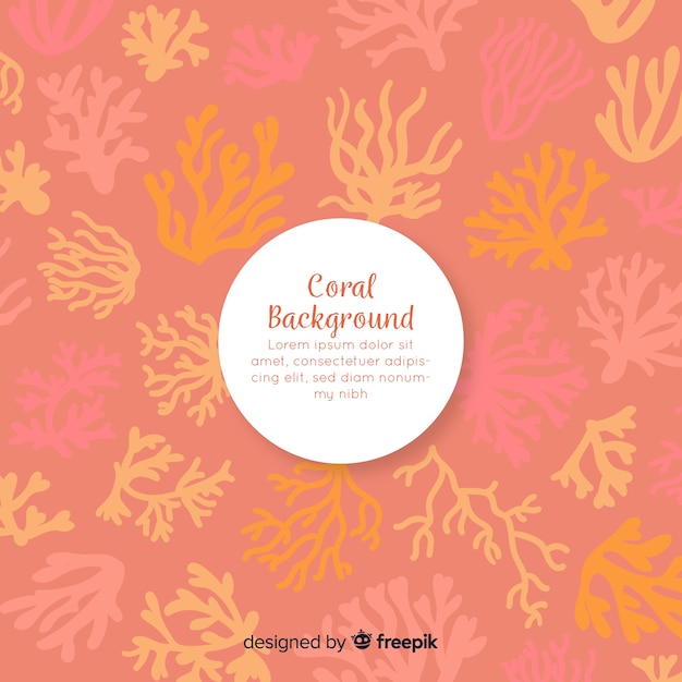 Hand draw coral background template