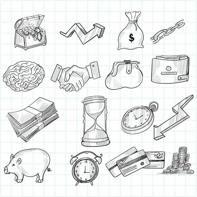 Free Vector hand draw doodle sketch icon set design