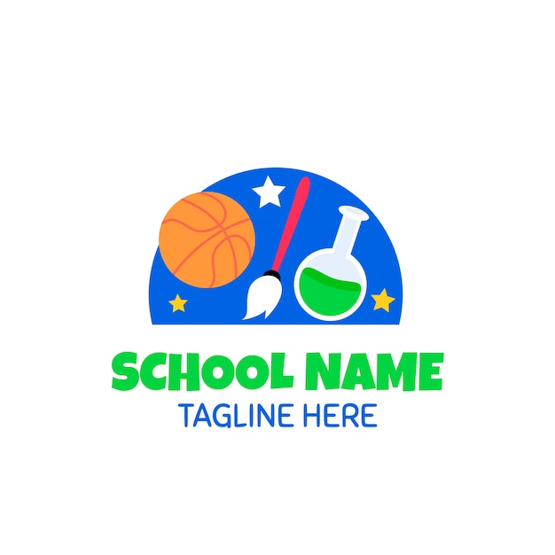 Hand draw elementary school logo design