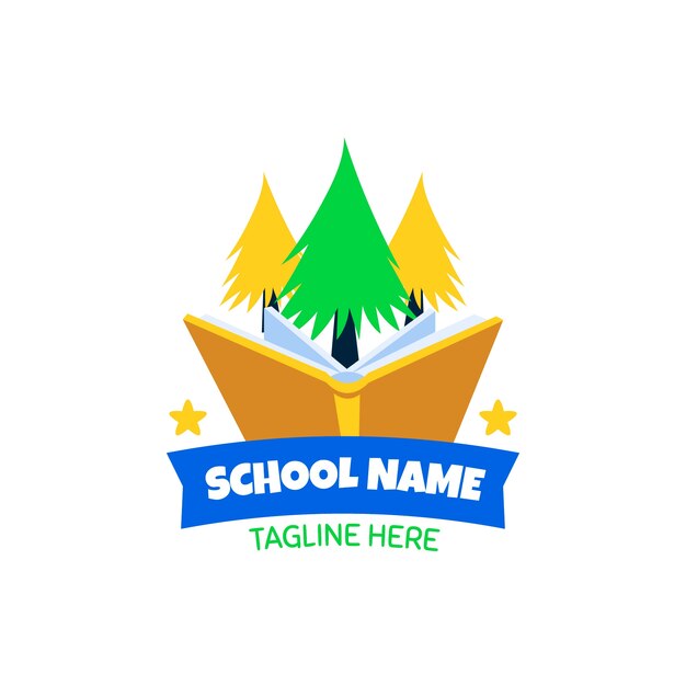 Hand draw elementary school logo design