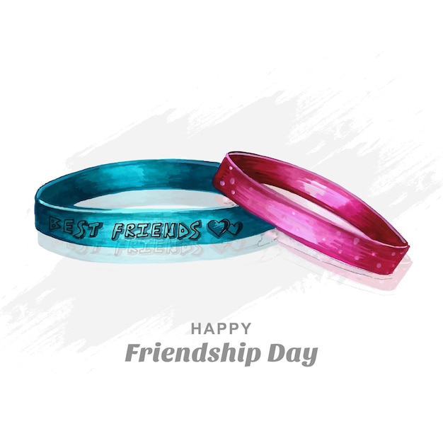 Hand draw friendship bands watercolor card background