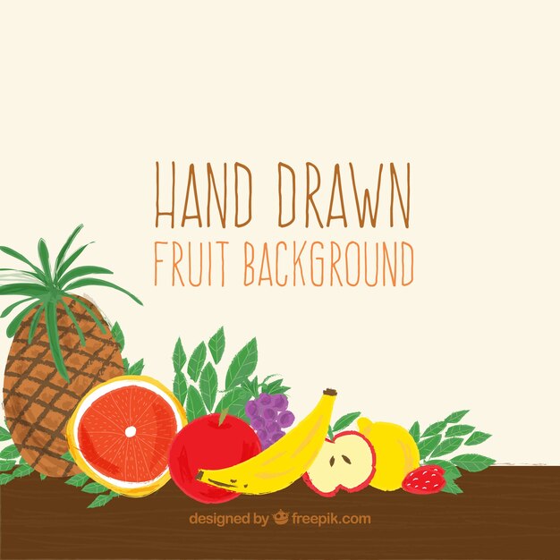 Hand draw fruit background