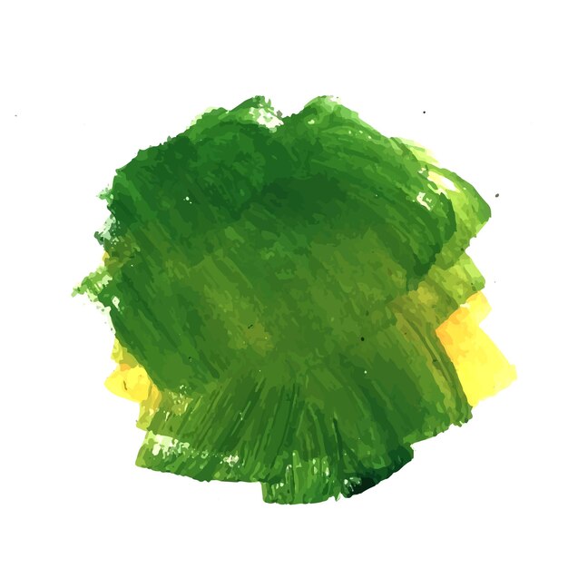 Hand draw green brush stroke watercolor design