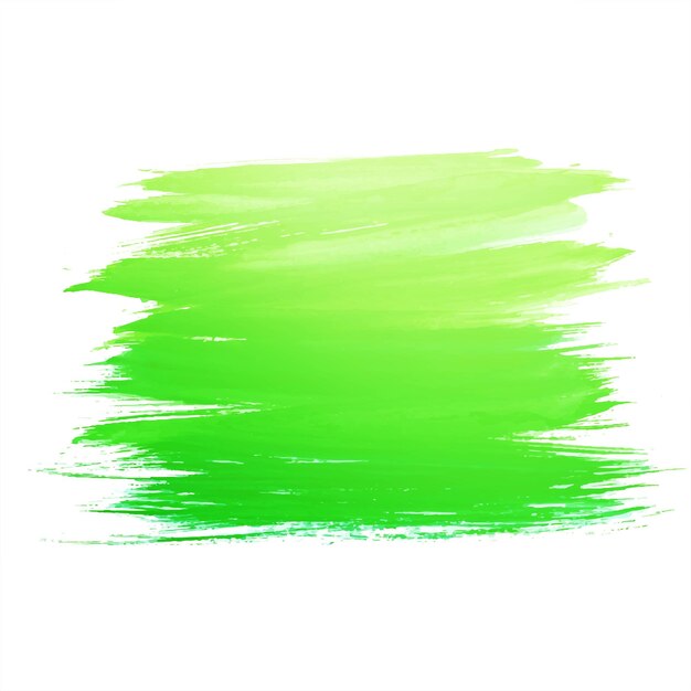 Hand draw green watercolor strock on white background