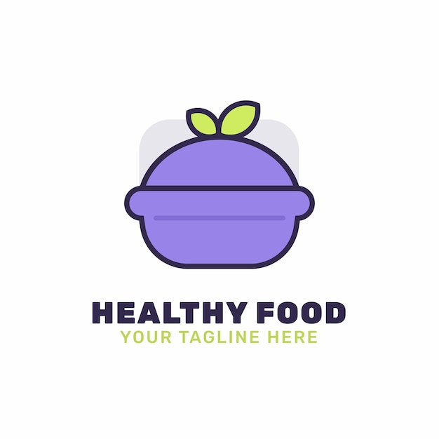 Free Vector hand draw  healthy food logo design