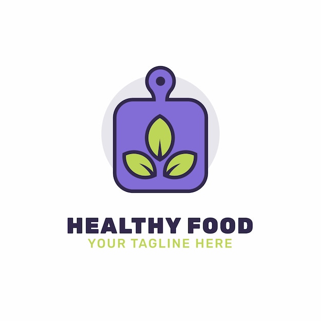 Free Vector hand draw  healthy food logo design