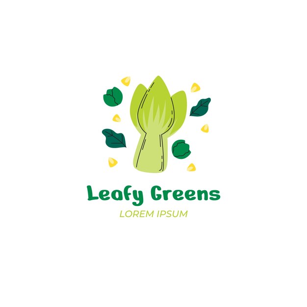 Hand draw healthy food logo template