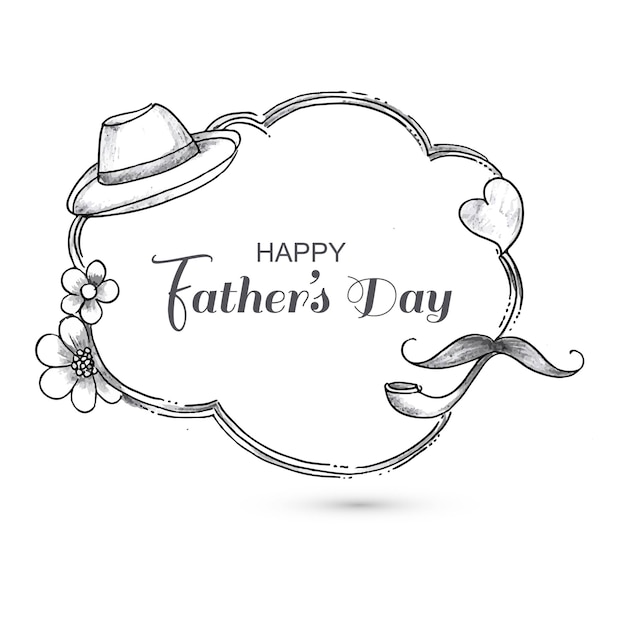 Free Vector hand draw sketch happy fathers day card background