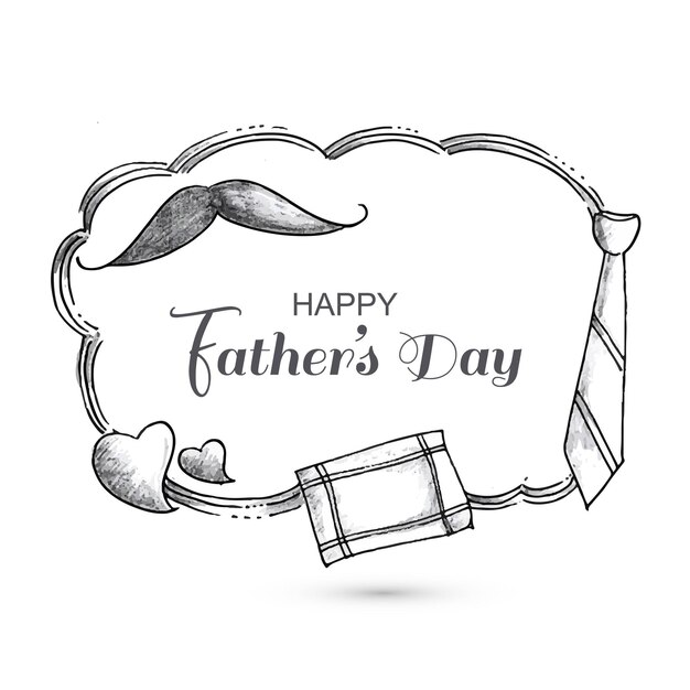 Hand draw sketch happy fathers day card background