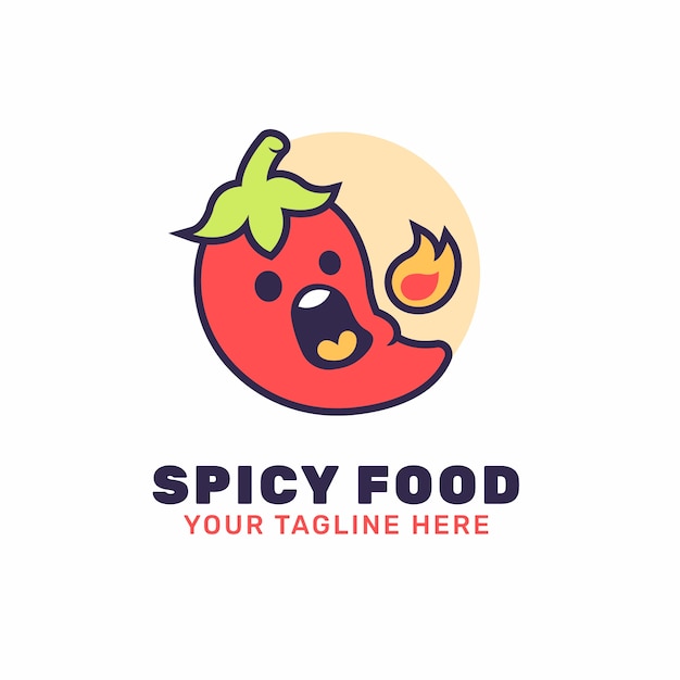 Free Vector hand draw spicy logo  design