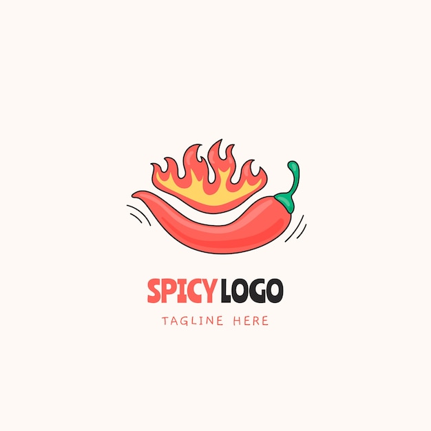 Free vector hand draw spicy logo  design