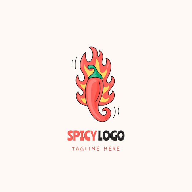 Free vector hand draw spicy logo  design