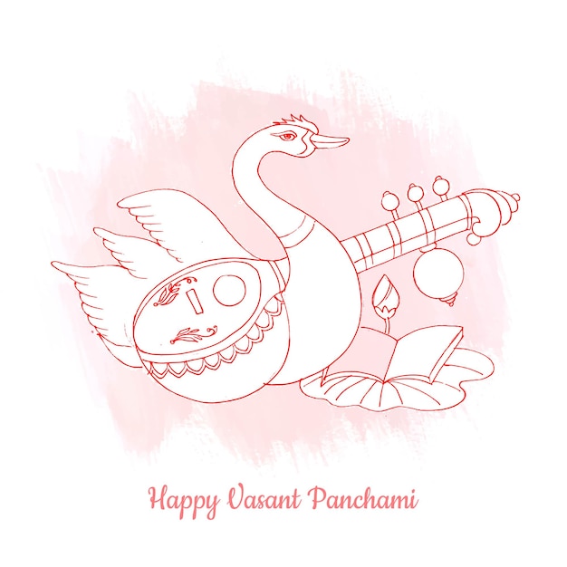 Hand draw vasant panchami card background