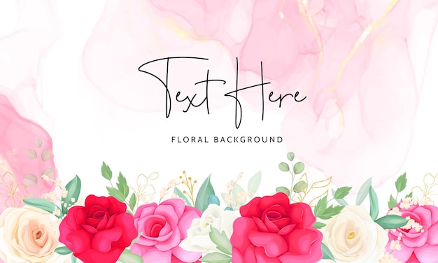 hand drawing beautiful rose flower background template