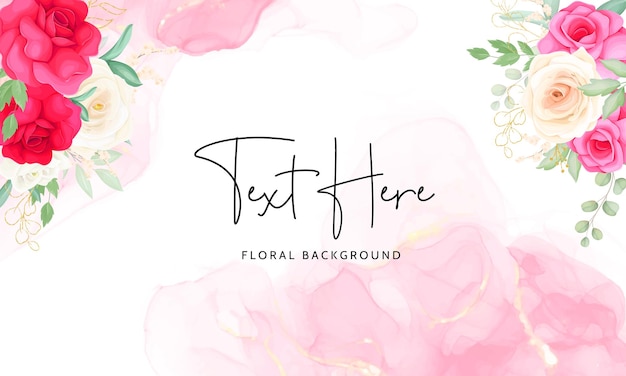 hand drawing beautiful rose flower background template