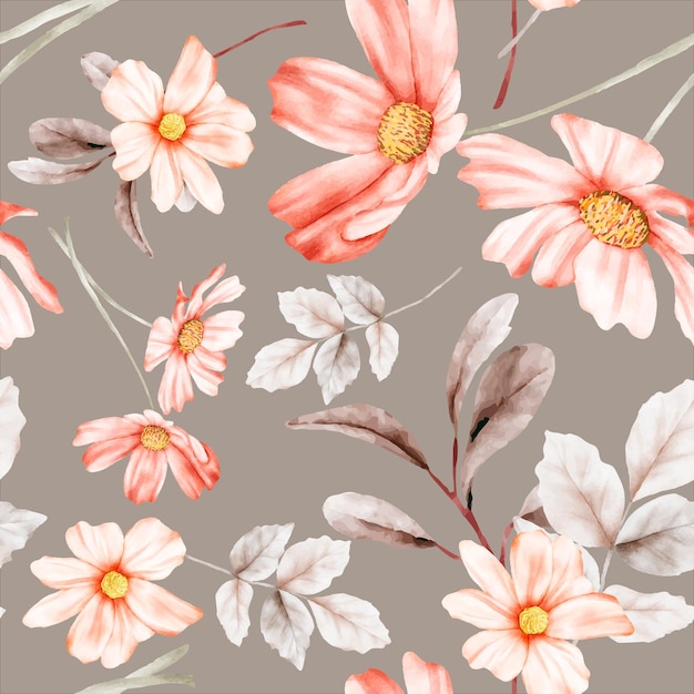 Free Vector hand drawing elegant watercolor floral seamless pattern