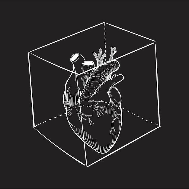 Free Vector hand drawing illustration of captived heart