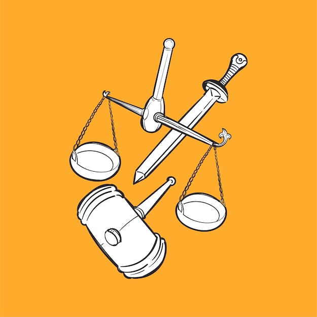 Free Vector hand drawing illustration of justice concept