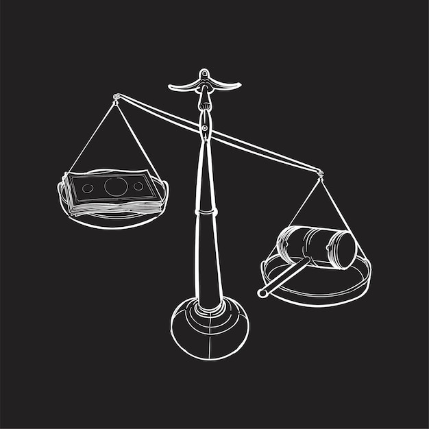 Free Vector hand drawing illustration of justice concept