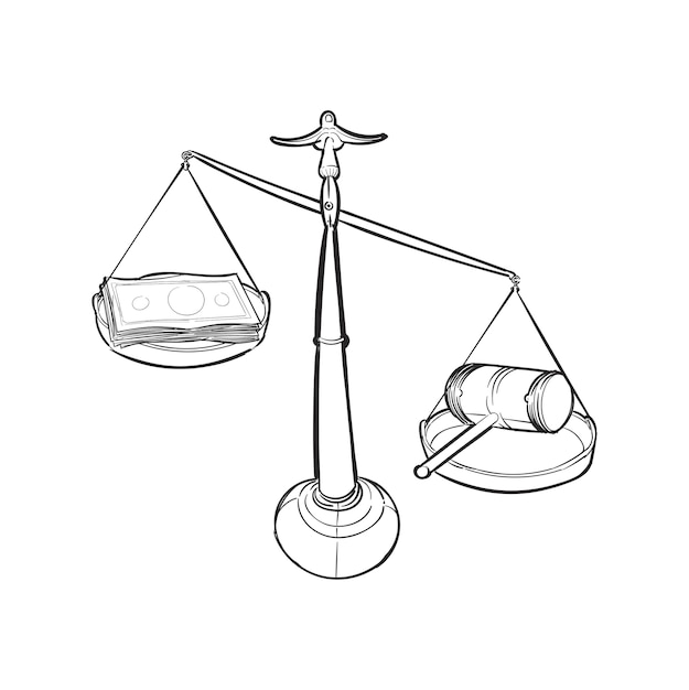 Free Vector hand drawing illustration of justice concept