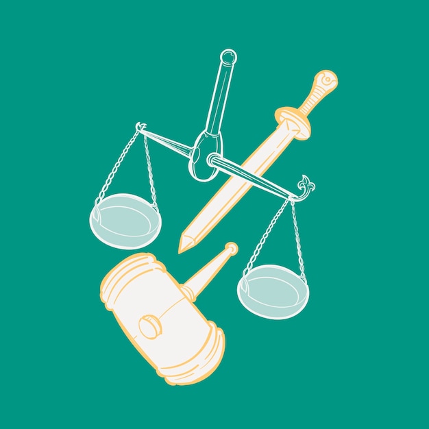 Free Vector hand drawing illustration of justice conecept