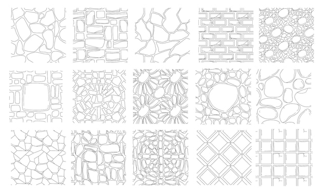 Hand drawing seamless patterns of street pavement