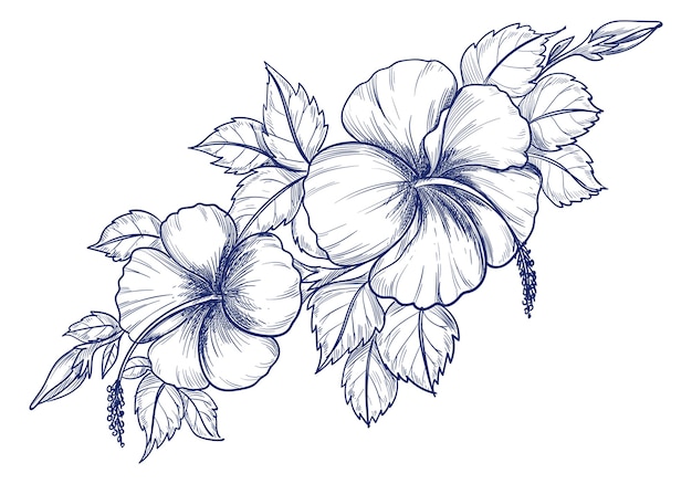 Hand drawing and sketch decorative floral background