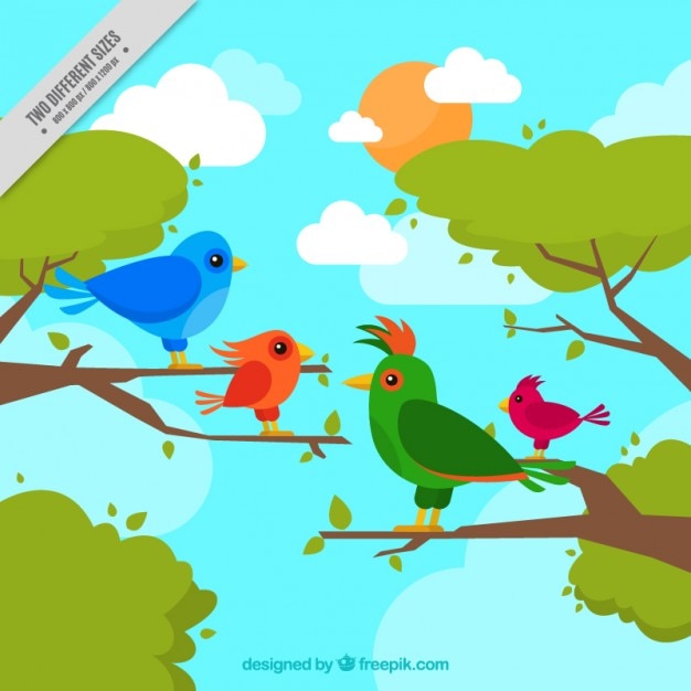 Free Vector hand drawing tropical birds background 